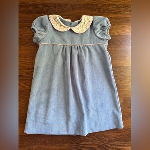 Hannah Kate blue corduroy dress with floral collar 6